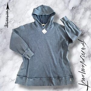 FP MOVEMENT Waffle Knit Slouchy Slit Side Hoodie
